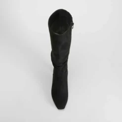 Bota alta tacón arrugada negra PICCOLA PIU
