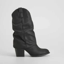 Bota tacón campera negra SENDA ROAD
