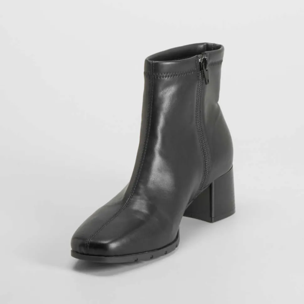 Botín tacón Double Fit elástico negro COMFEET