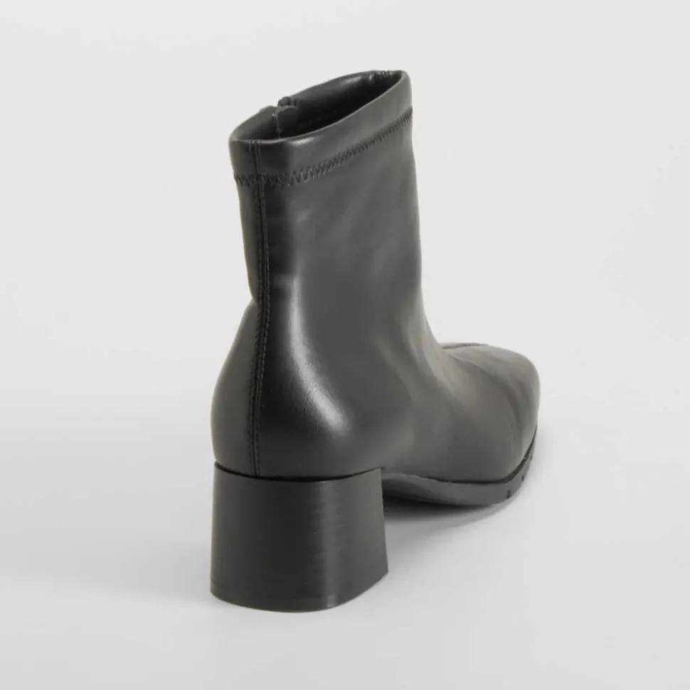 Botín tacón Double Fit elástico negro COMFEET