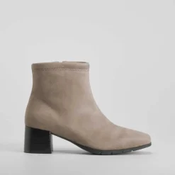 Botín tacón Double Fit elástico taupe COMFEET
