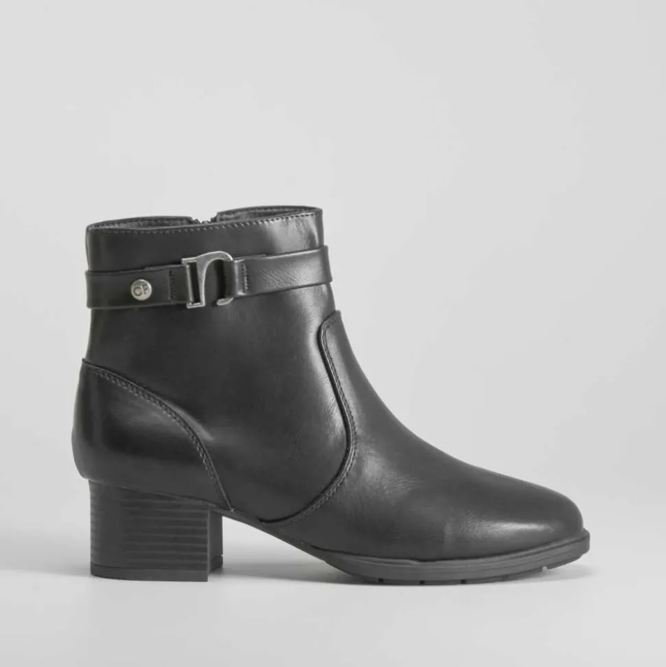 Botín tacón medio negro COMFEET