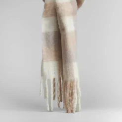 Bufanda print cuadros rosa beige MKL