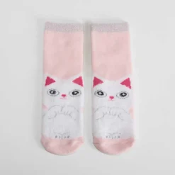 Calcetín antideslizante gato rosa MERKAL