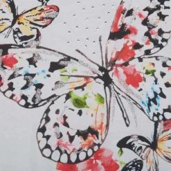 Camiseta manga corta mariposa y strass mujer