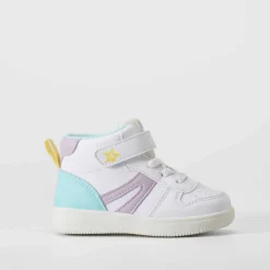 Deportiva alta bebé blanca y color BACHE