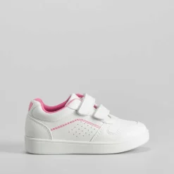 Deportiva con velcro bebé blanca y rosa UTWO