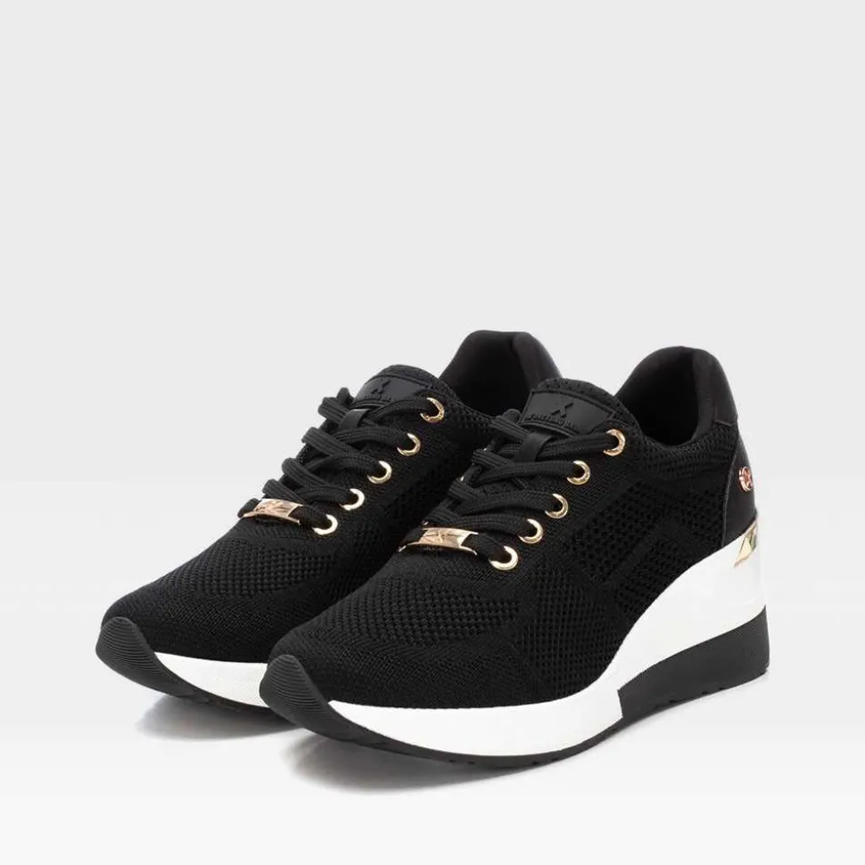 Deportiva cuña mesh negra XTI