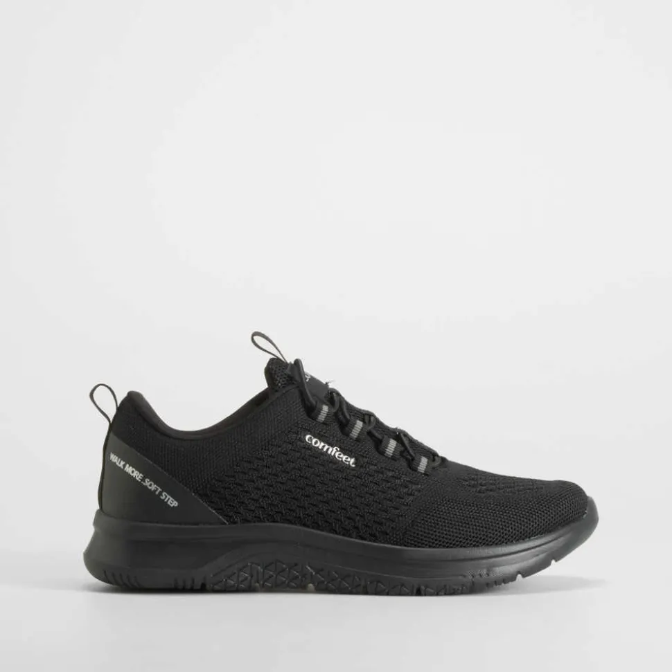 Deportiva walking elásticos negro COMFEET