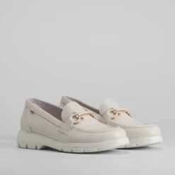 Mocasín blanco eslabón piel FLUCHOS