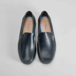 Mocasín casual de piel azul COMFEET