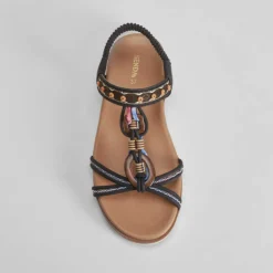 Sandalia aros madera negra SENDA ROAD