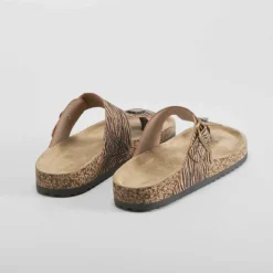 Sandalia bio esclava estampada negra SENDA ROAD