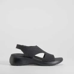 Sandalia cuña Knit negra UTWO
