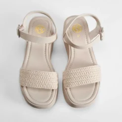 Sandalia cuña plataforma beige NYC