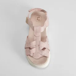 Sandalia cuña tiras rosa COMFEET