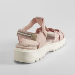 Sandalia cuña tiras rosa COMFEET