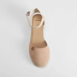 Sandalia de yute de cuña piel rosa palo SENDA ROAD