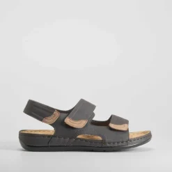 Sandalia triple velcro marrón COMFEET