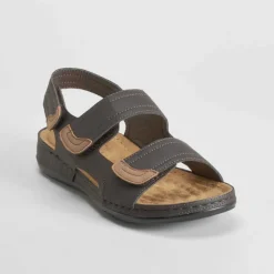Sandalia triple velcro marrón COMFEET