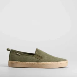Slip on de lona y yute verde NYC
