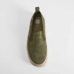 Slip on de lona y yute verde NYC