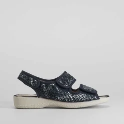 Zapatilla abierta con velcros azul COMFEET