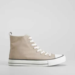 Zapatilla alta de lona beige NYC