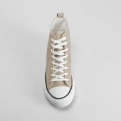 Zapatilla alta de lona beige NYC