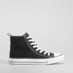 Zapatilla alta lona negra NYC