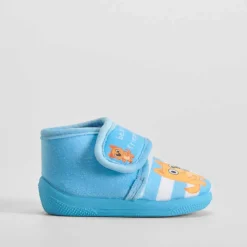 Zapatilla casa azul dibujos cierre velcro OLYNE