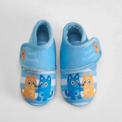Zapatilla casa azul dibujos cierre velcro OLYNE