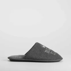 Zapatilla casa bordada best dad gris OLYNE