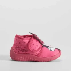 Zapatilla casa cerrada velcro bebé fuxia MINNIE
