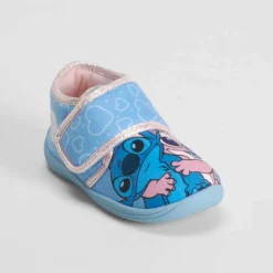 Zapatilla casa cerrada velcro azul STITCH