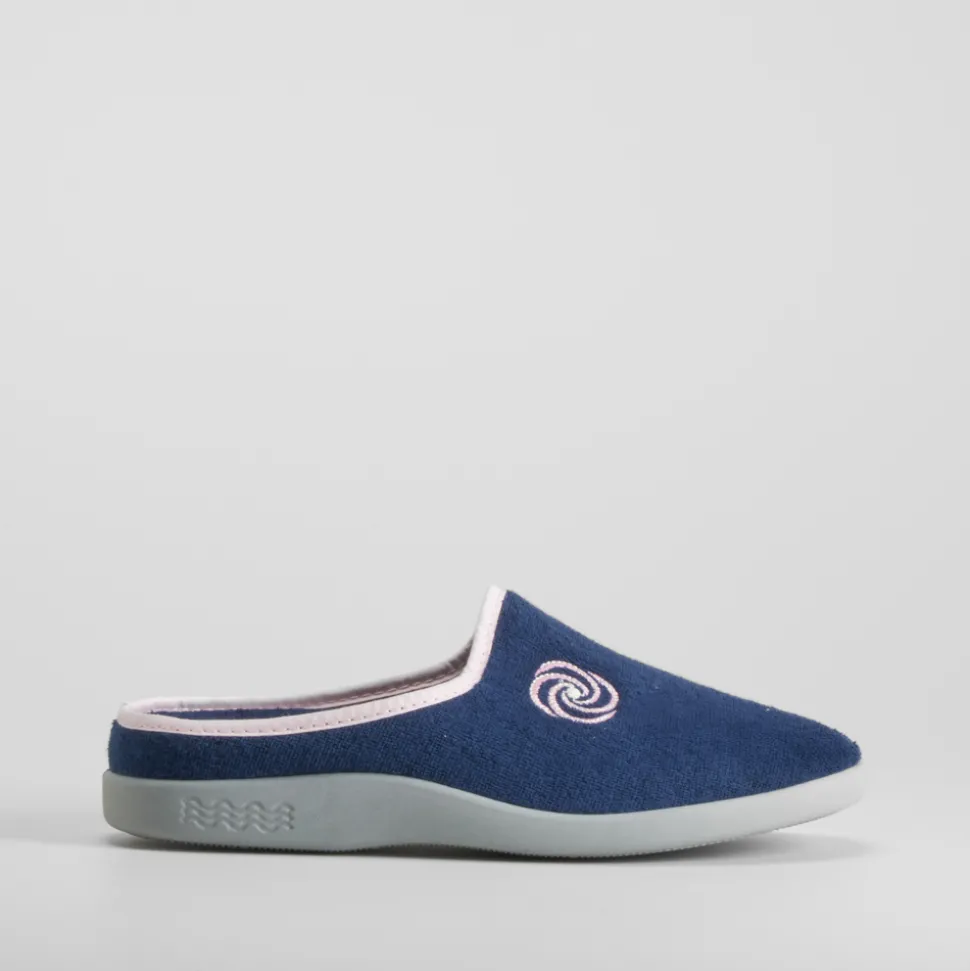 Zapatilla casa confort rizo azul COMFEET