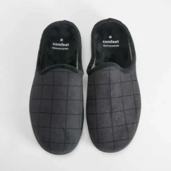 Zapatilla casa cuadros negra COMFEET
