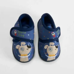 Zapatilla cerrada velcro perro bebé azul OLYNE