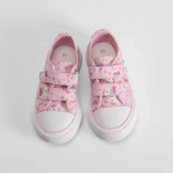 Zapatilla de lona unicornios bebé rosa BACHE