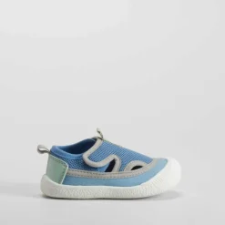 Zapatilla lona asandaliada azul BACHE