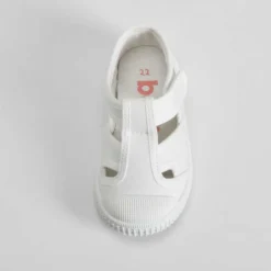 Zapatilla lona cangrejera bebé blanca BACHE