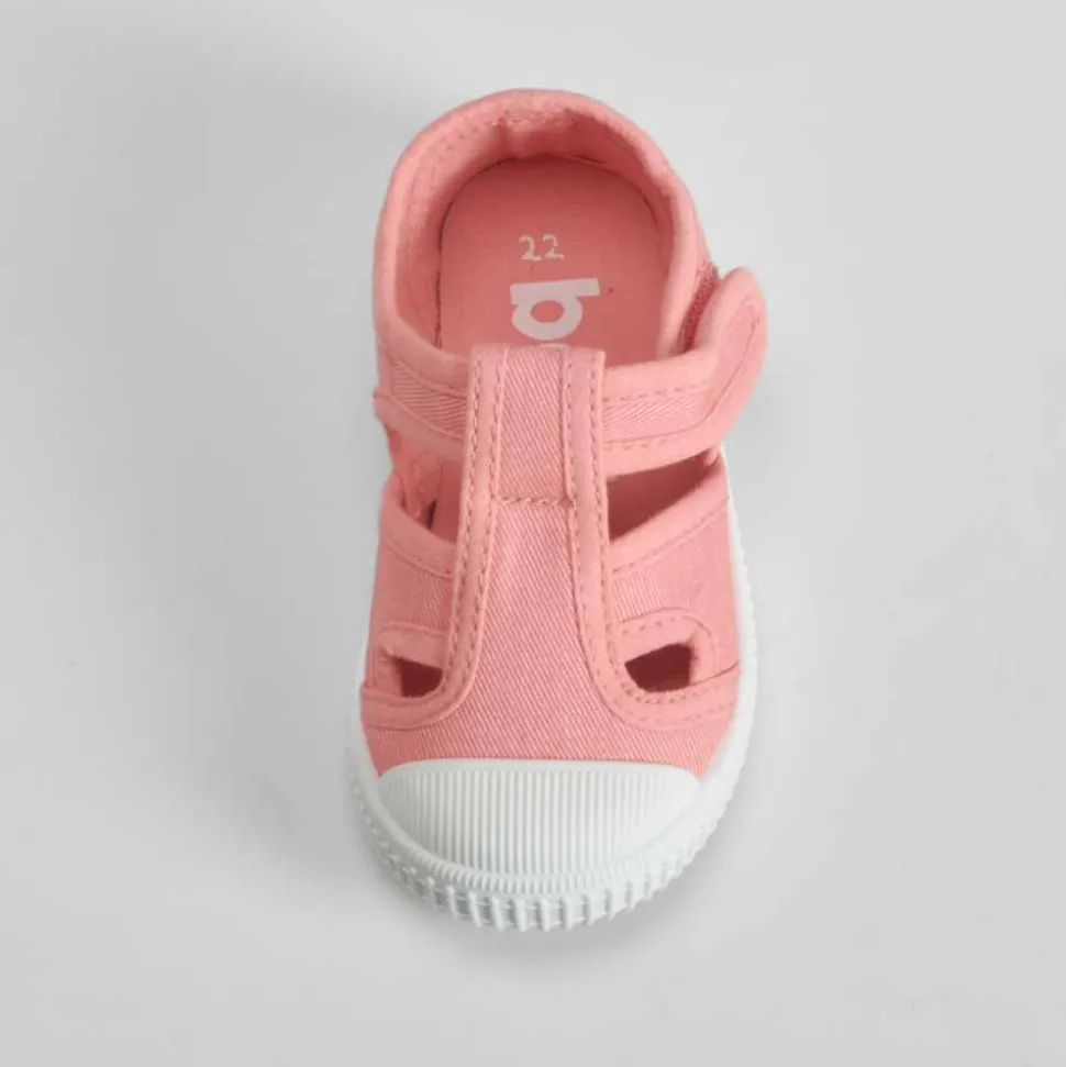 Zapatilla lona cangrejera bebé rosa BACHE