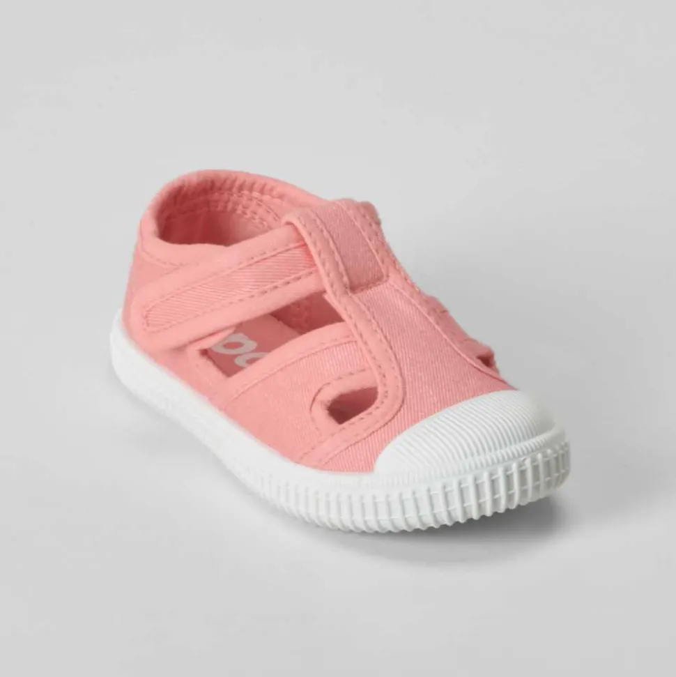 Zapatilla lona cangrejera bebé rosa BACHE