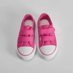 Zapatilla lona velcro bebé color fucsia BACHE